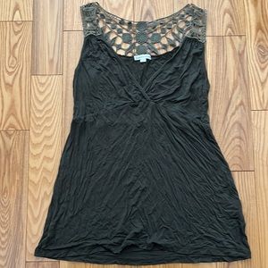 Crochet Olive Green Tank Top